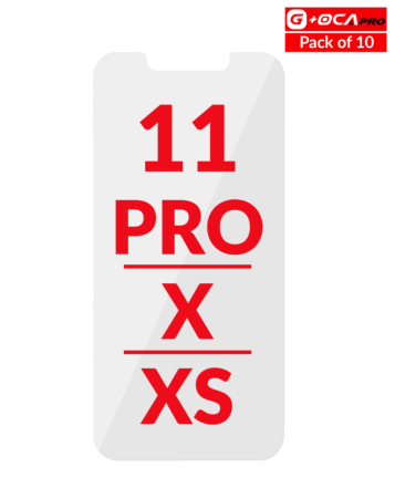 Purchase the pack of 10 OCA sheets for iPhone 11 Pro, X, and XS G+ OCA Pro.