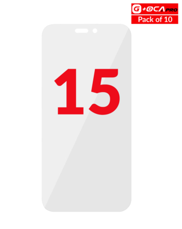 Grab the wholesale deals on the iPhone 15 G Plus OCA Pro pack of 10, OCA only.