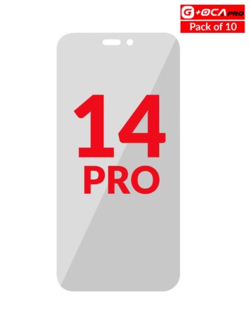 Order the pack of 10 polarizer films for iPhone 14 Pro with G+OCA Pro.
