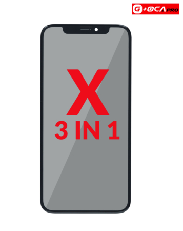 Purchase the 3-in-1 set for iPhone X, which includes Front Glass, Polarizer Film, and OCA.
