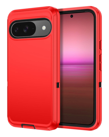 Heavy Duty Case for Google Pixel 10 / 10 Pro (RED & BLACK) (Only Ground Shipping)