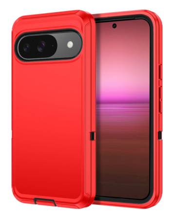 Heavy Duty Case for Google Pixel 10 Pro XL (RED & BLACK) (Only Ground Shipping)