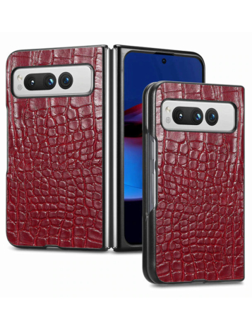 Google Pixel Fold Leather Case - RED (Only Ground Shipping)