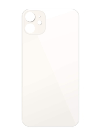 Buy the Back Glass with a bigger camera hole for iPhone 11, no logo, in white.