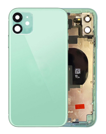 Grab the wholesale deals on the Back Housing Frame with small components pre-installed for iPhone 11, no logo, in green.