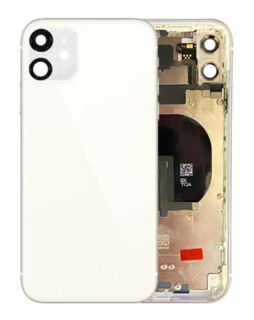 Shop the Back Housing Frame with small components pre-installed for iPhone 11, no logo, in white.








