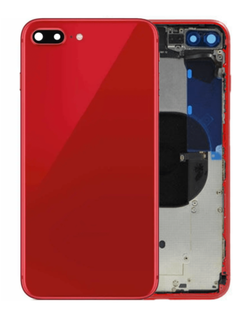Back Housing Frame with Small Components Pre-Installed for iPhone 8 Plus (NO LOGO) (RED)