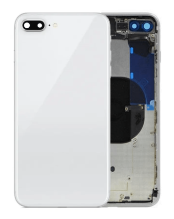 Back Housing Frame with Small Components Pre-Installed for iPhone 8 Plus (NO LOGO) (SILVER)