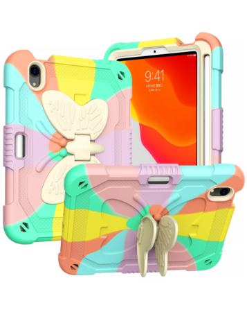 Protective Butterfly Stand Design Case - COLORFUL ROSE GOLD for iPad 10 2022 (10.9") / iPad 11 (A16) (Only Ground Shipping)