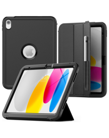 Full Body Protective Case - BLACK for iPad 10 2022 (10.9") / iPad 11 (A16) (Only Ground Shipping)