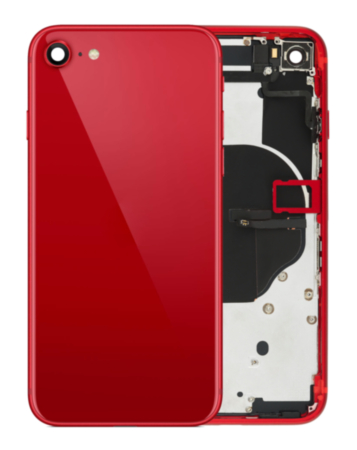Back Housing Frame with Small Components Pre-Installed for iPhone SE (2022) (NO LOGO) (RED)