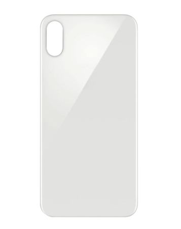 Stock up on the Back Glass with Bigger Camera Hole for iPhone X in Silver, without logo.
