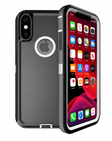 Heavy Duty Case for iPhone X / XS (BLACK & WHITE) (Only Ground Shipping)