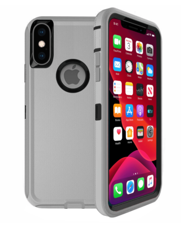 Heavy Duty Case for iPhone X / XS (DARK GRAY & BLACK) (Only Ground Shipping)