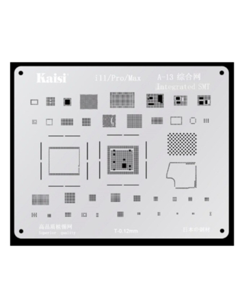 Grab the wholesale deals on the Kaisi A13 2D BGA Reballing Stencil for CPU IC Chip Soldering, made for iPhone 11, 11 Pro, and 11 Pro Max. Not returnable.