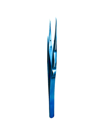 LuoWei Ultra Lightweight High Precision Titanium Alloy Tweezers Non-Slip - Curved (BLUE) (Not Returnable)