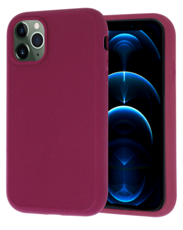 Dual Layer Serrated Case - MAROON for iPhone 12 Pro Max (Only Ground Shipping)