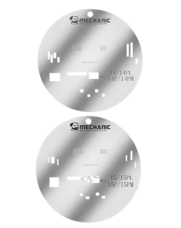 Purchase the Mechanic UFO Screen Protection Planting Tin Steel Stencil for iPhone 14 and 15 Series, not-returnable.