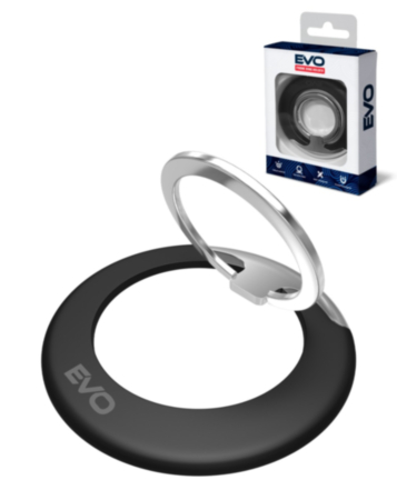 EVO PO1 Magnetic Phone Ring Compatible with Wireless Charging - BLACK (Only Ground Shipping)