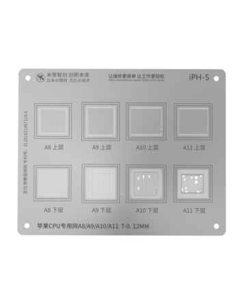 MIJING Universal CPU BGA Reballing Stencil for iPhone 6 to X (A8 / A9 / A10 / A11) (Not Returnable)