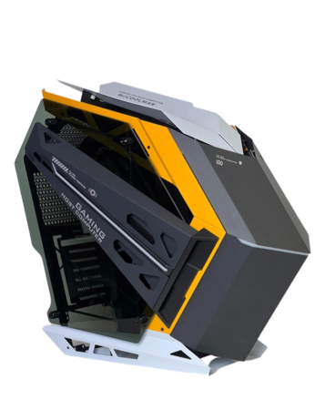 Warship Style Custom Gaming Tower PC Case with 7 RGB Cooling Fan (BLACK) (625*302*557MM) (Only Ground Shipping)