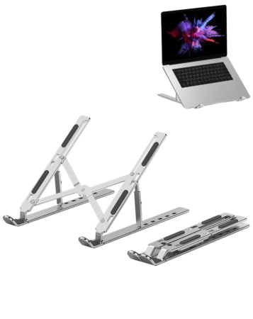 Adjustable Heavy Duty OTG Holder for 10''- 17'' Laptops / Tablets / Travel (SILVER) (Only Ground Shipping)