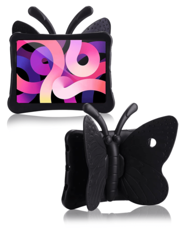 Butterfly Shockproof Kids Case - BLACK for iPad Mini 6 / 7 (A17 Pro) (Only Ground Shipping)