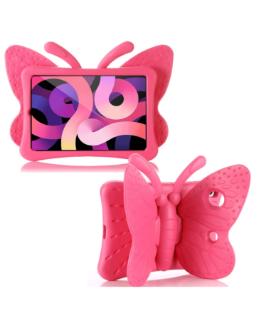 Butterfly Shockproof Kids Case - HOT PINK for iPad Mini 6 / 7 (A17 Pro) (Only Ground Shipping)