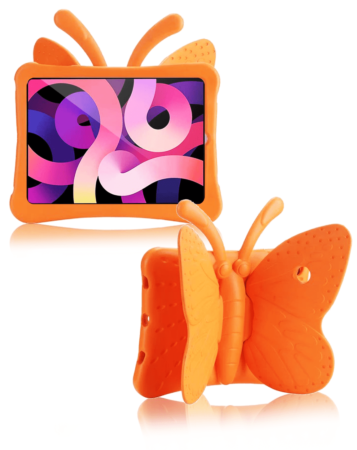 Butterfly Shockproof Kids Case - ORANGE for iPad Mini 6 / 7 (A17 Pro) (Only Ground Shipping)