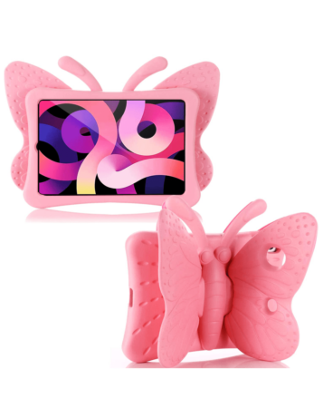 Butterfly Shockproof Kids Case - PINK for iPad Mini 6 / 7 (A17 Pro) (Only Ground Shipping)