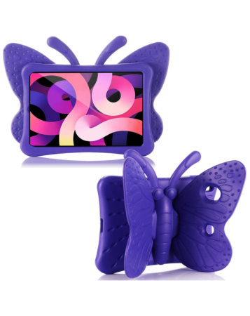 Butterfly Shockproof Kids Case - PURPLE for iPad Air 11 2024 / 10 2022 (10.9") / Air 4 / Air 5 / Pro 11 (All Models) (Only Ground Shipping)