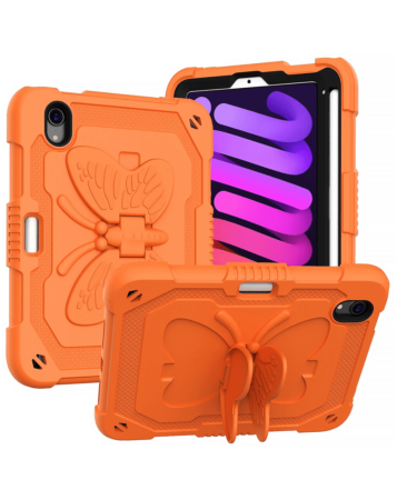 Protective Butterfly Stand Desing Case - ORANGE for iPad Mini 6 / 7 (A17 Pro) (Only Ground Shipping)