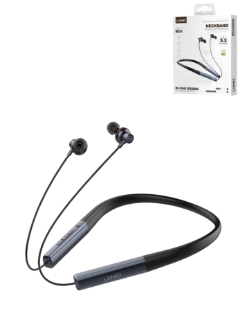 LDNIO N01 High Quality Neckband Headphones 5.3 Wireless (500 mAh) (BLACK / BLUE) (Only Ground Shipping)