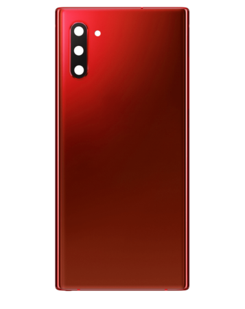 Order the Back Glass with Camera Lens and Adhesive for Galaxy Note 10 in Aura Red, no logo.