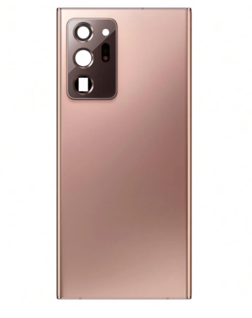 Buy the back glass with camera lens and adhesive for Galaxy Note 20 Ultra in Mystic Bronze, no logo.
