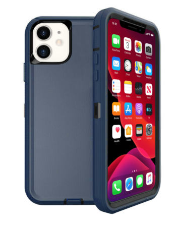 Heavy Duty Case for iPhone 12 / 12 Pro (DARK BLUE & BLACK) (Only Ground Shipping)