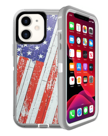 Heavy Duty Case for iPhone 12 / 12 Pro (US FLAG) (Only Ground Shipping)