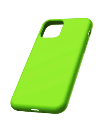 Soft Solid Silicone Case (Full Buttom Cover) - NEON GREEN for iPhone 12 / 12 Pro (Only Ground Shipping)