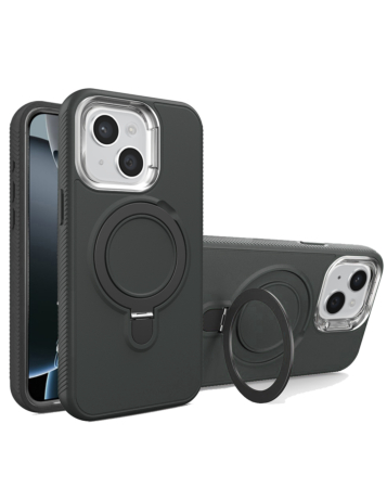 Support Heavy Duty Case with Wireless Charging Kickstand - BLACK for iPhone 12 / 12 Pro (Only Ground Shipping)
