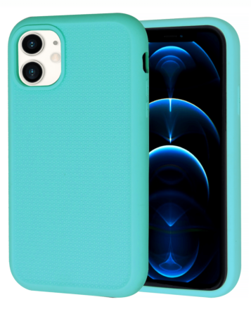 Dual Layer Serrated Case - TEAL for iPhone 12 / 12 Pro (Only Ground Shipping)