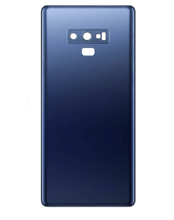 Shop the Back Glass with Camera Lens and Adhesive for Galaxy Note 9 in Ocean Blue, no logo.