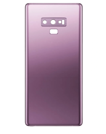 Purchase the Back Glass with Camera Lens and Adhesive for Galaxy Note 9 in Lavender Purple, no logo.