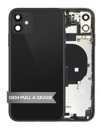 Back Housing Frame with Small Components Pre-Installed for iPhone 11 (BLACK) (OEM Pull A Grade)
