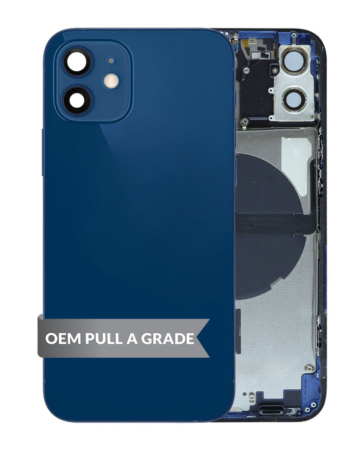 Back Housing Frame with Small Components Pre-Installed for iPhone 12 (BLUE) (OEM Pull A Grade)