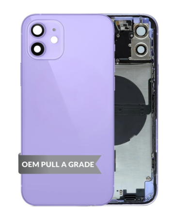 Back Housing Frame with Small Components Pre-Installed for iPhone 12 (PURPLE) (OEM Pull A Grade)