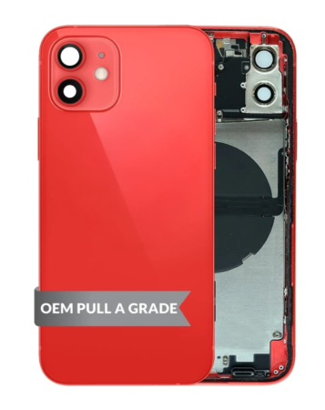 Back Housing Frame with Small Components Pre-Installed for iPhone 12 (RED) (OEM Pull A Grade)