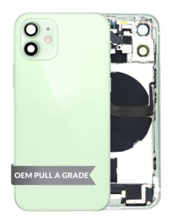 Back Housing Frame with Charging Port Flex & Small Parts for iPhone 12 Mini (GREEN) (OEM Pull A Grade)
