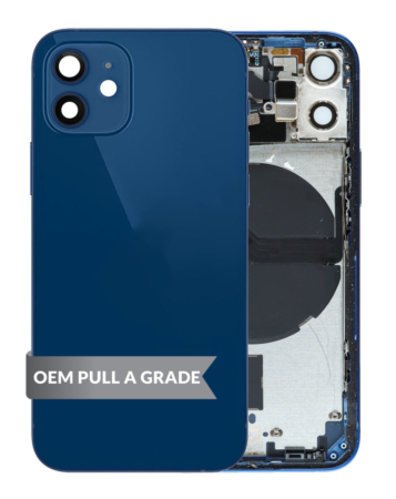 Back Housing Frame with Small Components Pre-Installed for iPhone 12 Mini (BLUE) (OEM Pull A Grade)