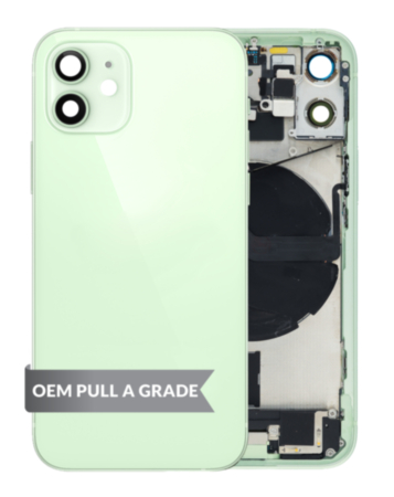 Back Housing Frame with Charging Port Flex & Small Parts for iPhone 12 Mini (International) (GREEN) (OEM Pull A Grade)