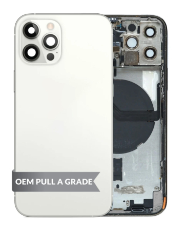 Back Housing Frame with Small Components Pre-Installed for iPhone 12 Pro (SILVER) (OEM Pull A Grade)